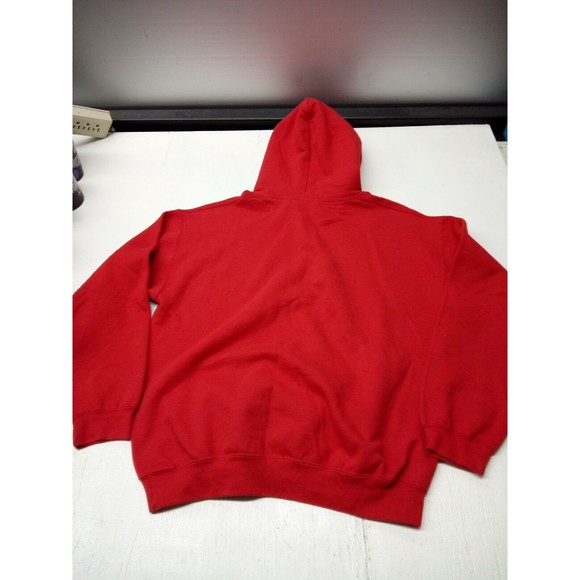 Gildan Heavy Blend Pullover Hoodie Mens Size M Red Sweatshirt YAMAHA WITH FLAG - Picture 5 of 5